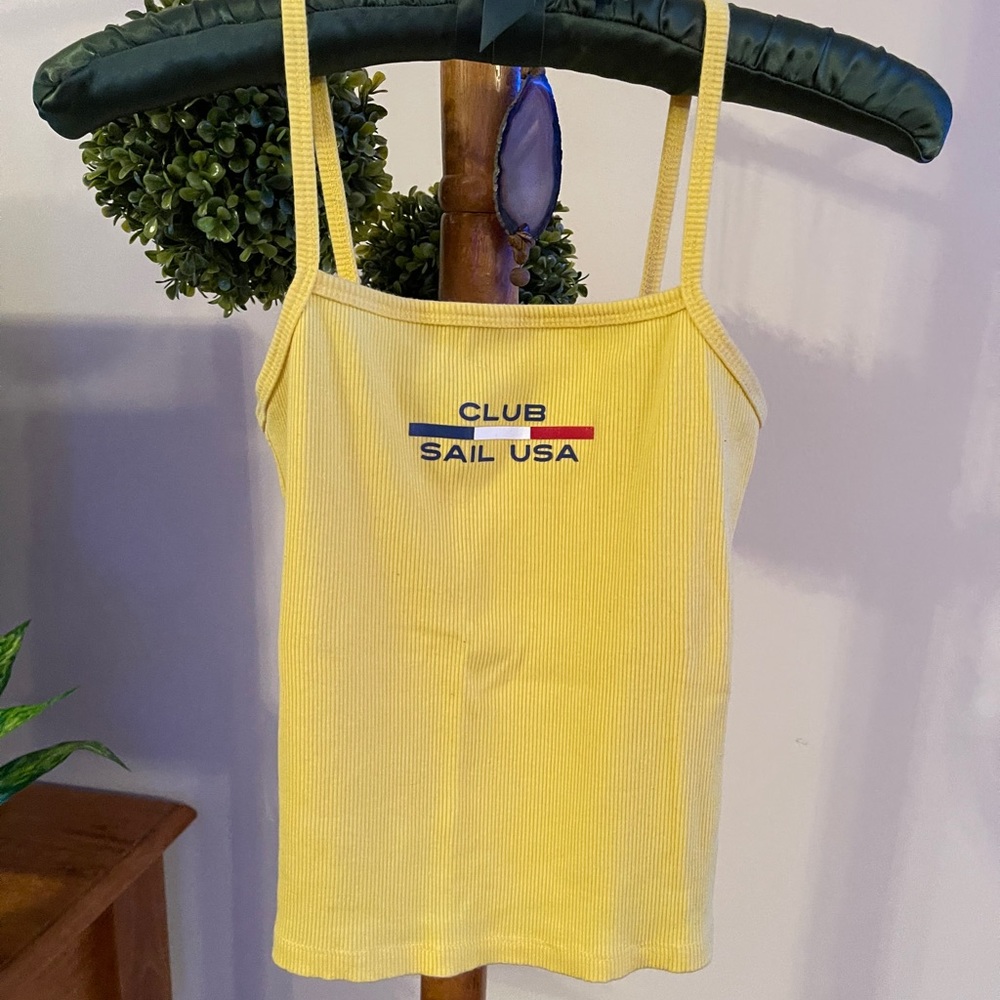 yellow graphic tank